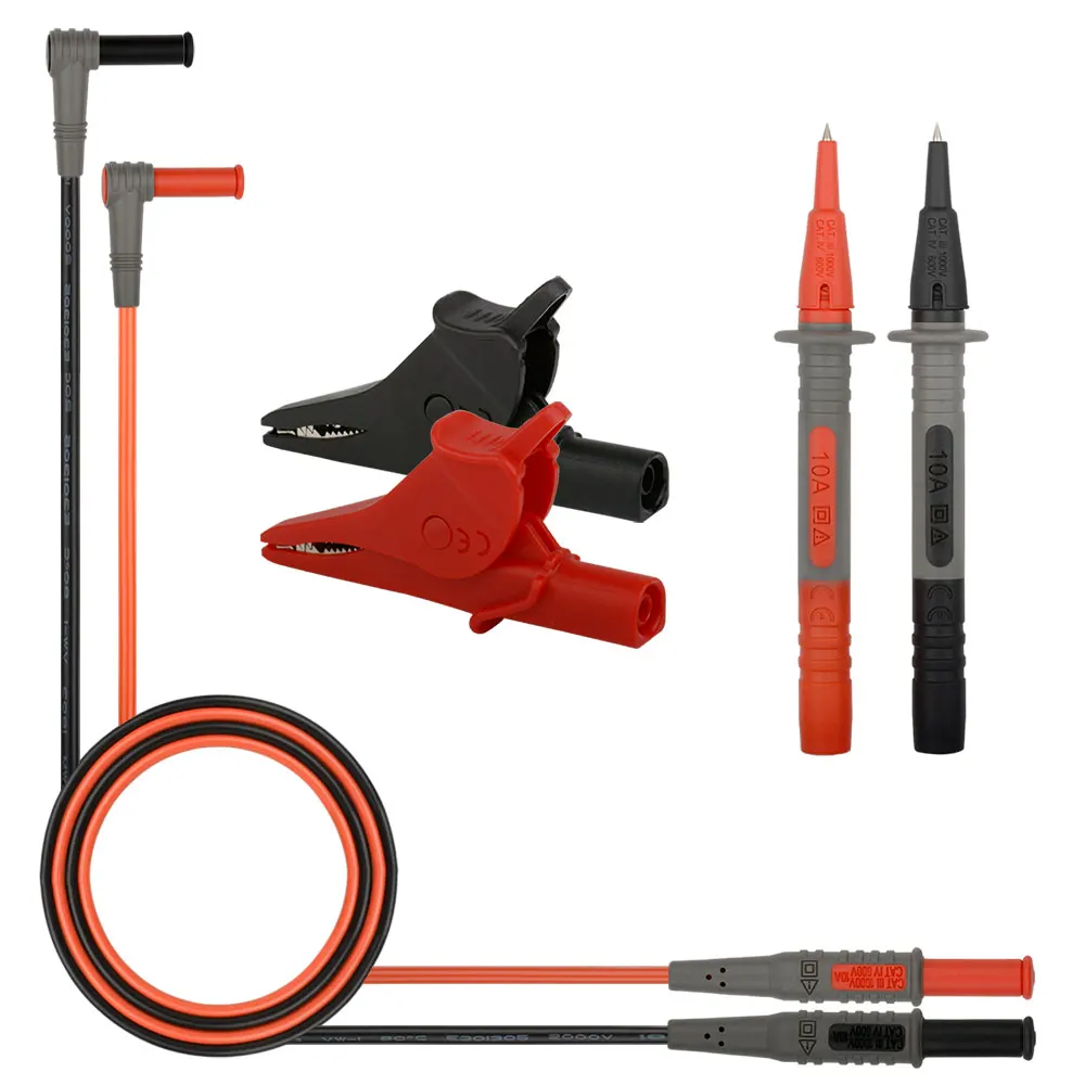

Mestek Multimeter Probes 1000V 10A Practical Multi Meter Test Pen Cable Universal multimeter Lead Probe Wire with Alligator
