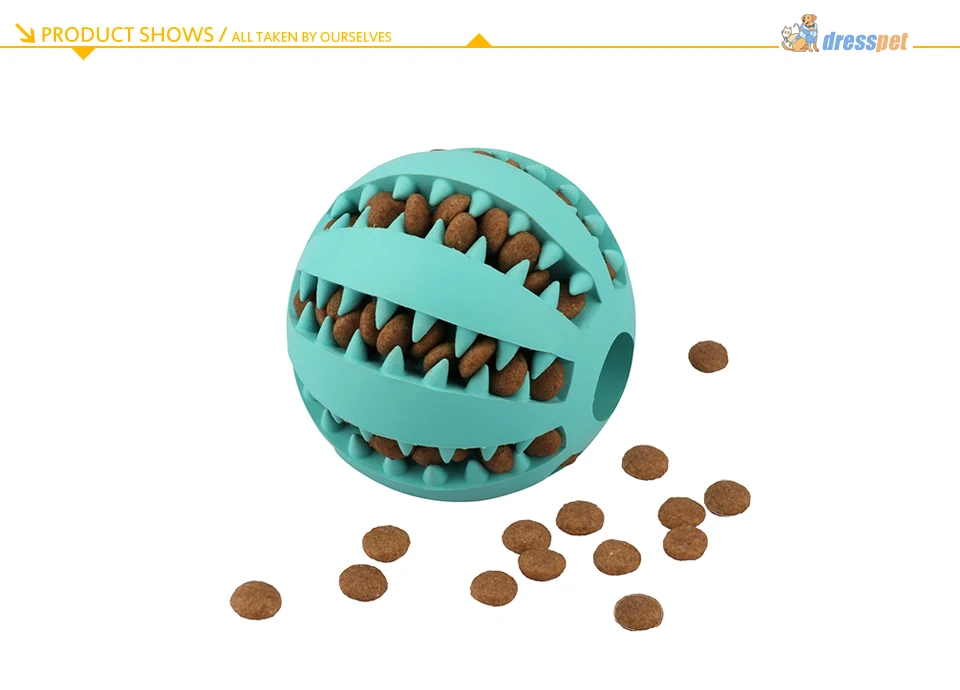 DRESSPET Pet Dog Toys Bite Resistant For Small Large Dogs Rubber Ball Molar Clean Teeth Feeding Elastic Interactive Chewing Toy (2)