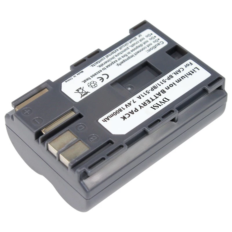 

Top Quality 7.4V 1.8 Ah BP-511A Battery for Canon PowerShot EOS 300D 10D 20D 30D 40D 50D D30 D60 5D G6 OS 30D 40D G1 Pro 1 PV130
