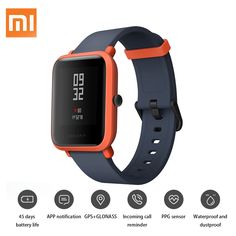 

English Version Xiaomi Huami Amazfit Bip Pace Youth Smart Watch Mi Fit 1.28" Screen 32g Ultra-Light IP68 Waterproof GPS Watch