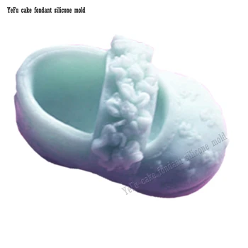 

3D baby shoes silicone mold,fondant cake baking resin clay candy chocolate soap mould cake decoration tools F0805