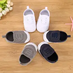 2018 новорожденных малышей Холст Anti-slip спортивная обувь для маленьких мальчиков девочек сначала ходунки обувь мягкие классические