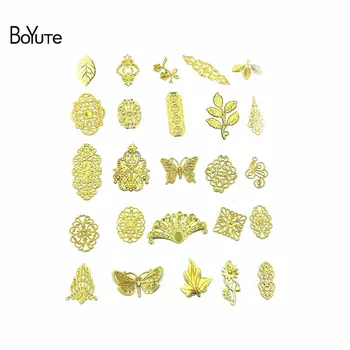 

BoYuTe (500 Gram/Bag) Mix Styles Metal Brass Stamping Filigree Findings Flower Bridal Hair Accessories Diy Jewelry Materials