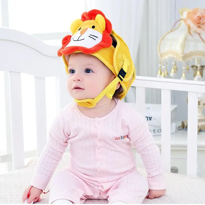 Детская Защитная хлопковая мягкая шапка для защиты головы, шлем для защиты от столкновений, защитные спортивные детские шапки, скидка 30 - Цвет: lion