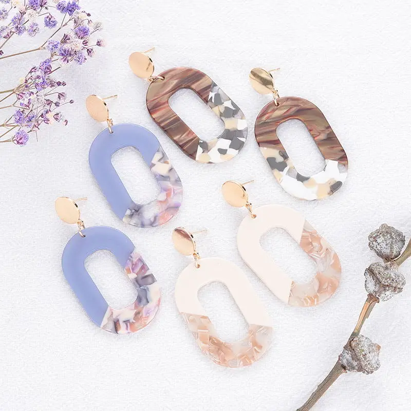 Oorbellen Aretes Новый Мода смолы сережки Brincos Lbxzl модные Черепаховые серьги мульти Цвет