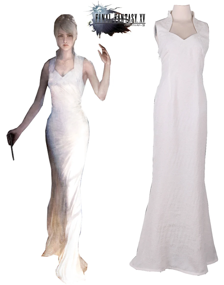 Lunafreya Nox Fleuret Косплей Final Fantasy XV белое платье карнавальный костюм на заказ|Игровые