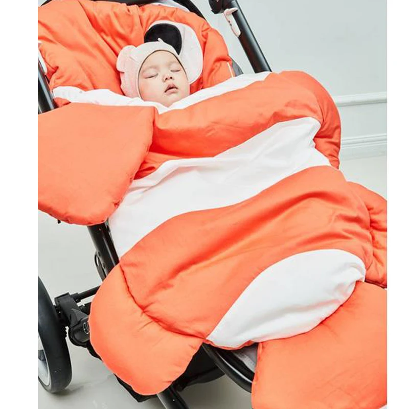 

0-10 months Baby Shark Sleeping Bag Cotton Autumn Winter Clownfish Baby Strollers Sleeping Bag For Newborns Swaddle Blankets