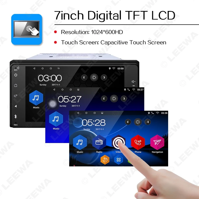 Clearance LEEWA 7inch Short Case Android 6.0 Quad Core Car Media Player With GPS Navi Radio For Toyota Universal 2DIN RAV4/Corolla/HILUX 4