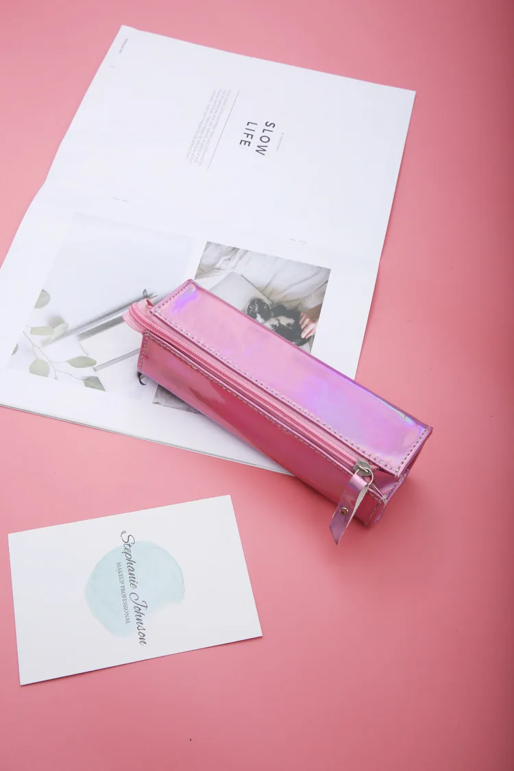 Женская модная косметичка квадратная сумка-карандаш большая емкость сумка для хранения лазерный пенал