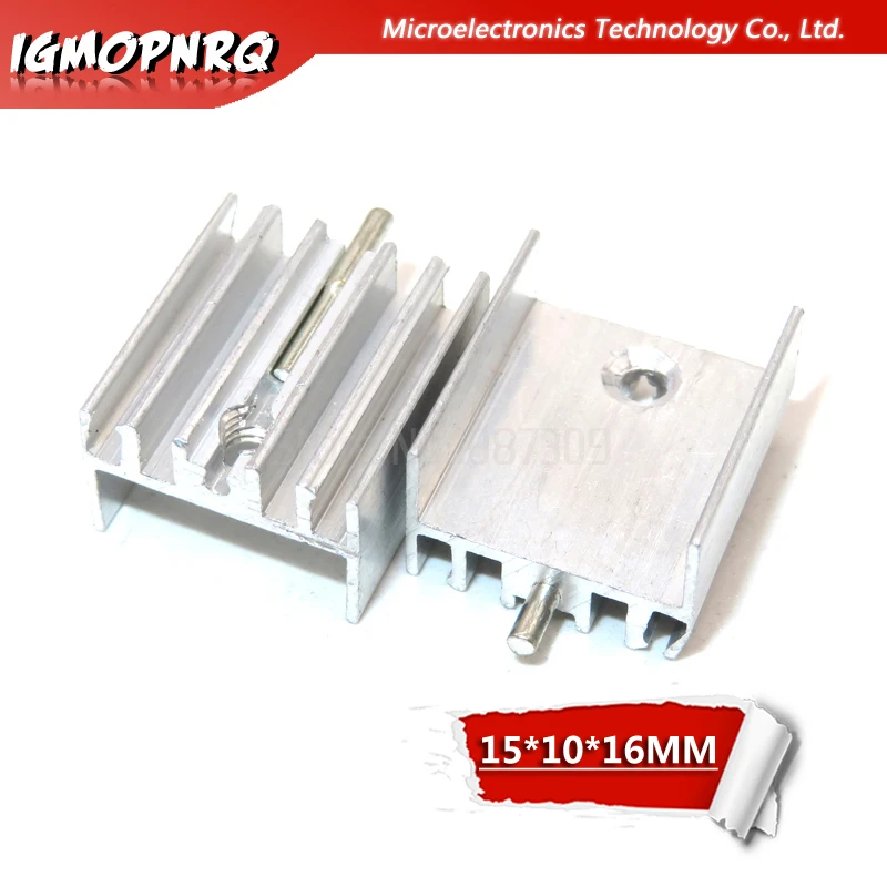 10pcs Aluminum Heatsink Radiator 15*10*16mm Transistor TO-220 With Needle hjxrhgal For Transistors TO220 white | Электронные