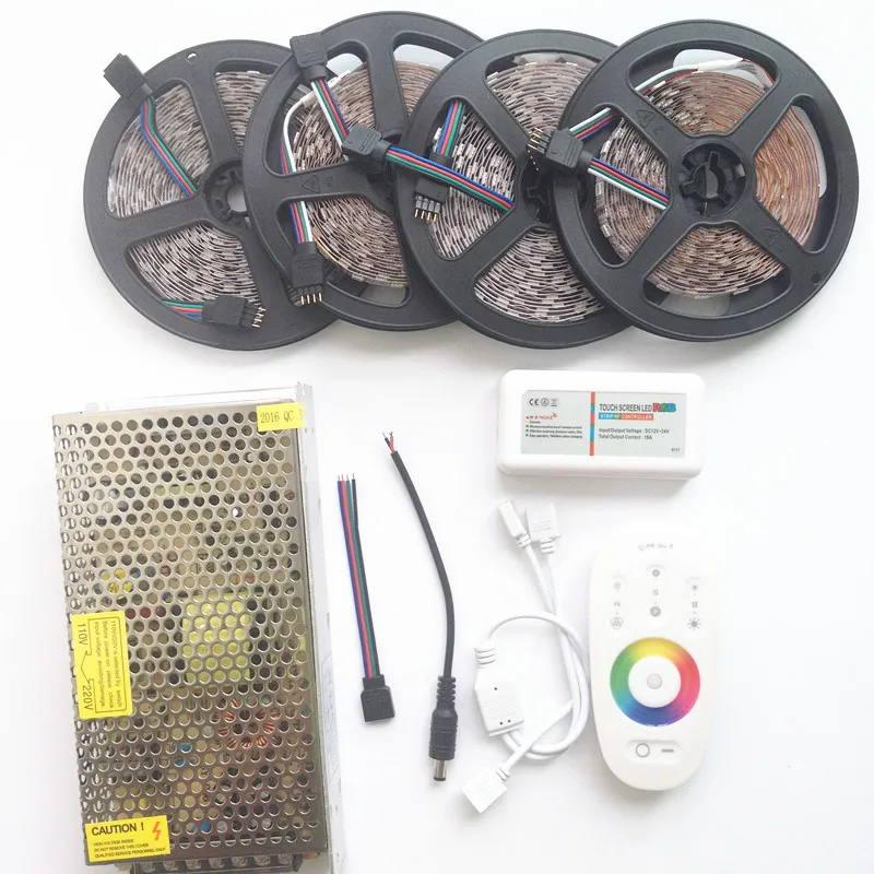 Светодиодная лента 20 М 5050 RGB водонепроницаемая 5 м 10 15 25 30 IP65 + пульт дистанционного