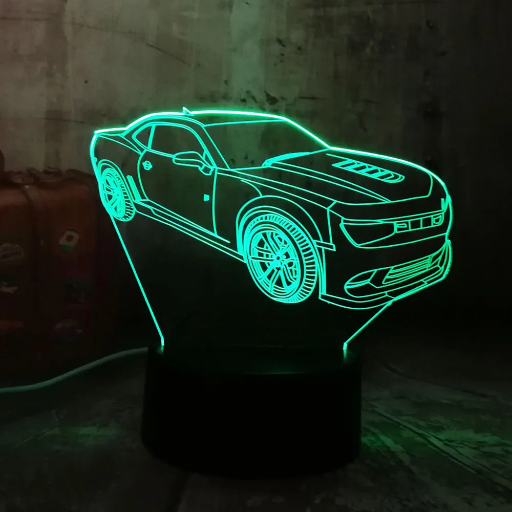  Modern 3D Car LED Night Light RGB 7 Colors Change USB Touch Bedroom Table Lamp Home Party Decor Boy - 32870480948