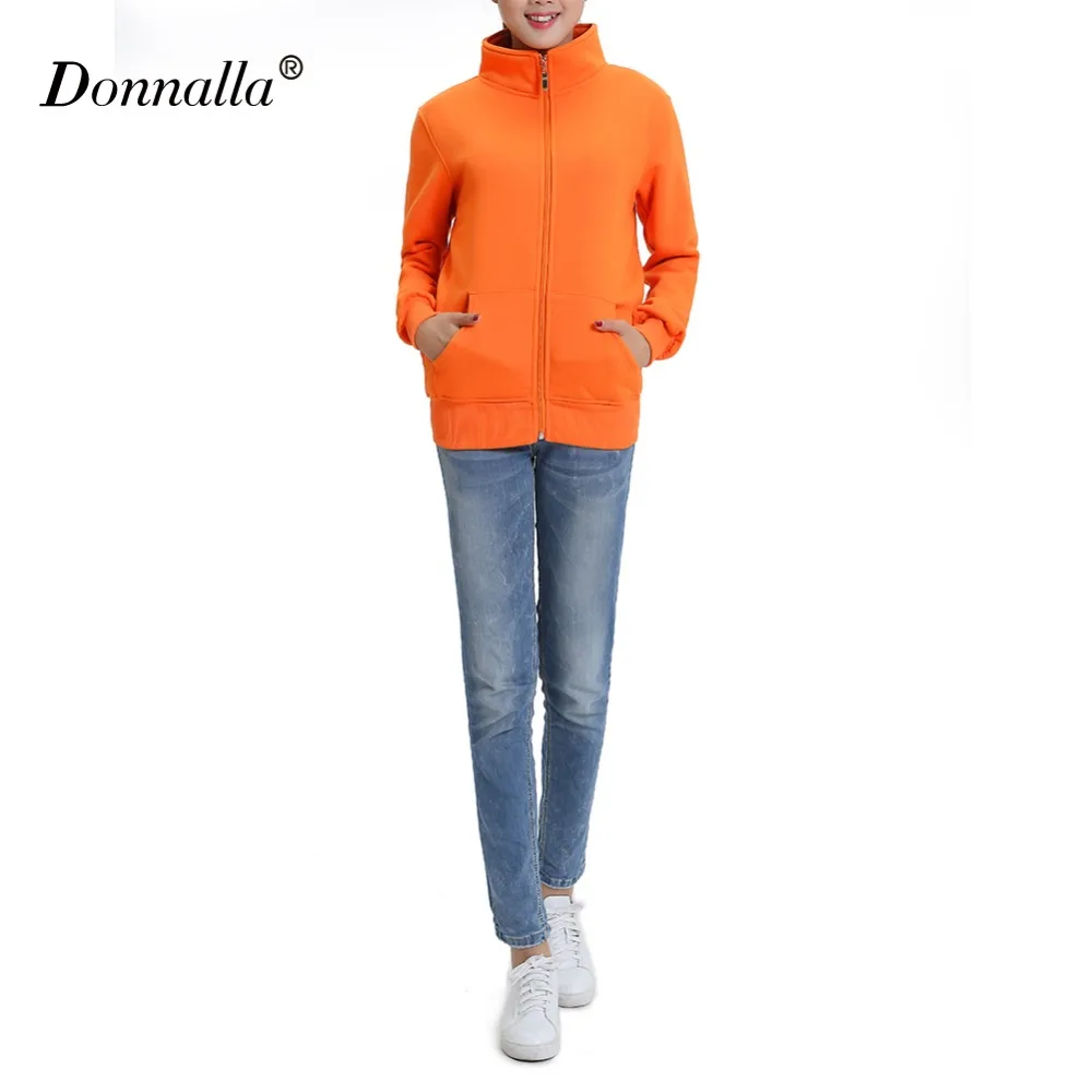 Donnalla Autumn Winter Sweatshirts Women Stand Collar Long