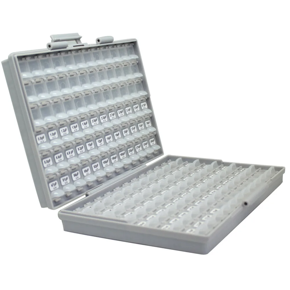 AideTek SMD 0603 엔지니어링 샘플 커패시터 박스 키트 100 개 값 x 50 개 박스-모든 NPO 10 미크로포맷 모듬 플라스틱 부품 도구 상자 C0650