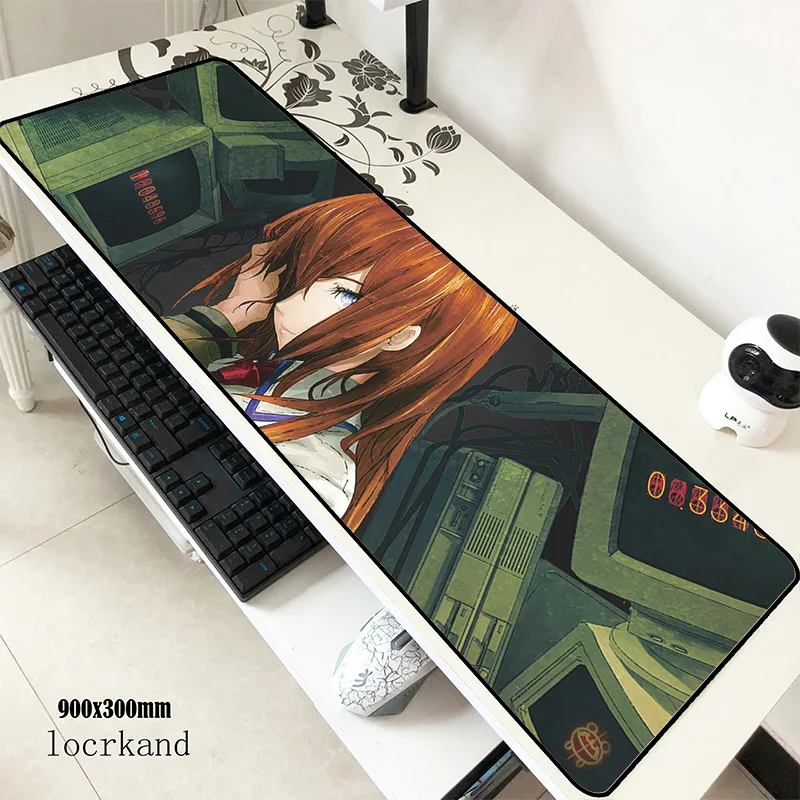 Коврик для мыши steins gate 90x30 см, коврики для мыши xl, лучший игровой коврик для мыши для геймера, красочные большие персонализированные коврики для мыши, клавиатура, ПК, коврик