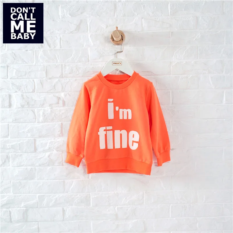 

DON`T CALL ME BABY Boys Spring Orange Printed Cotton Sweatshirts Children Soft Full Sleeves Tops Kids Causal Basic Shirts 91123