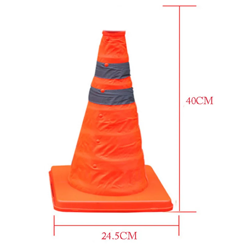 

Folding Collapsible Orange Road Safety Cone Traffic Pop Up Parking Multi Purpose 2 REeflective Stripe