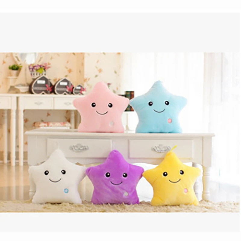 

Luminous Pillow Star Cushion Colorful Glowing Pillow Plush Doll LED Light Toys Gift For Girl Kids Christmas Plush Light Toys Hot