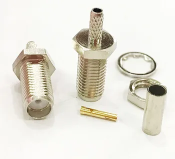 

100pcs SMA Connector Female Jack Crimp for RG174 RG316 LMR100 Pigtail Coaxial Cable RF Adapter