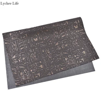 

Lychee Life A3 Vintage Egyptian Artificial Leather Garment Fabric DIY Patchwork Clothes Accessories Decoration