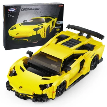 

Creative MOC Technic Series Building Blocks The Yellow Flash Racing Car Set Educational Bricks Toys Model