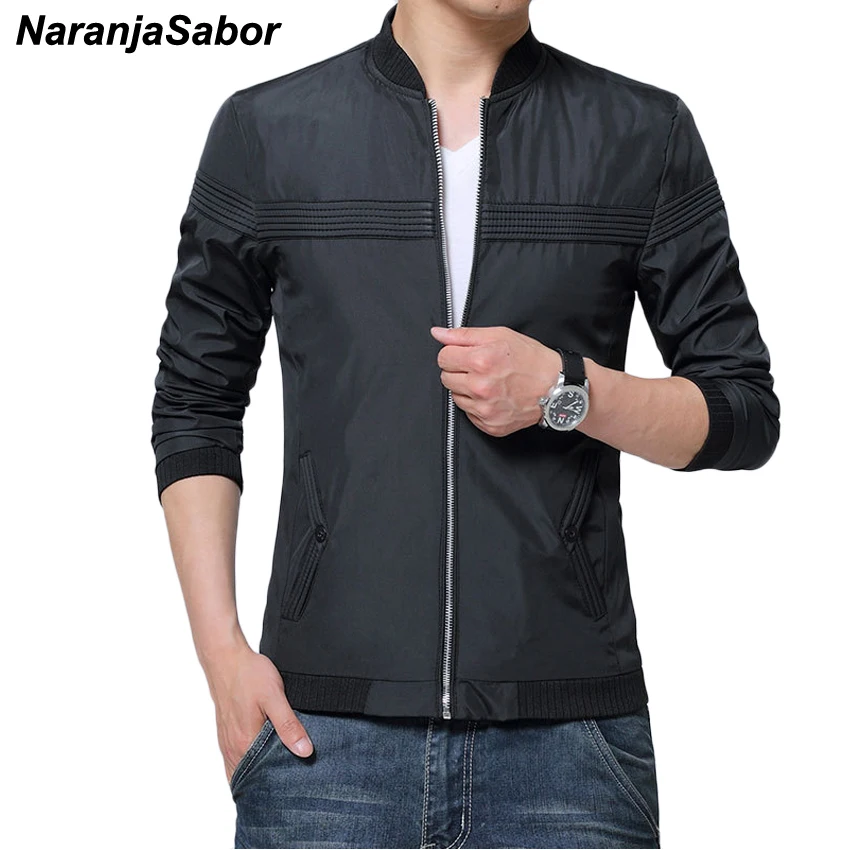 

NaranjaSabor Spring Autumn New Man's Jacket Casual Fashion Slim Fit Teens Zipper Bomber Jacket Male Coats Men Brand Clothing 4XL