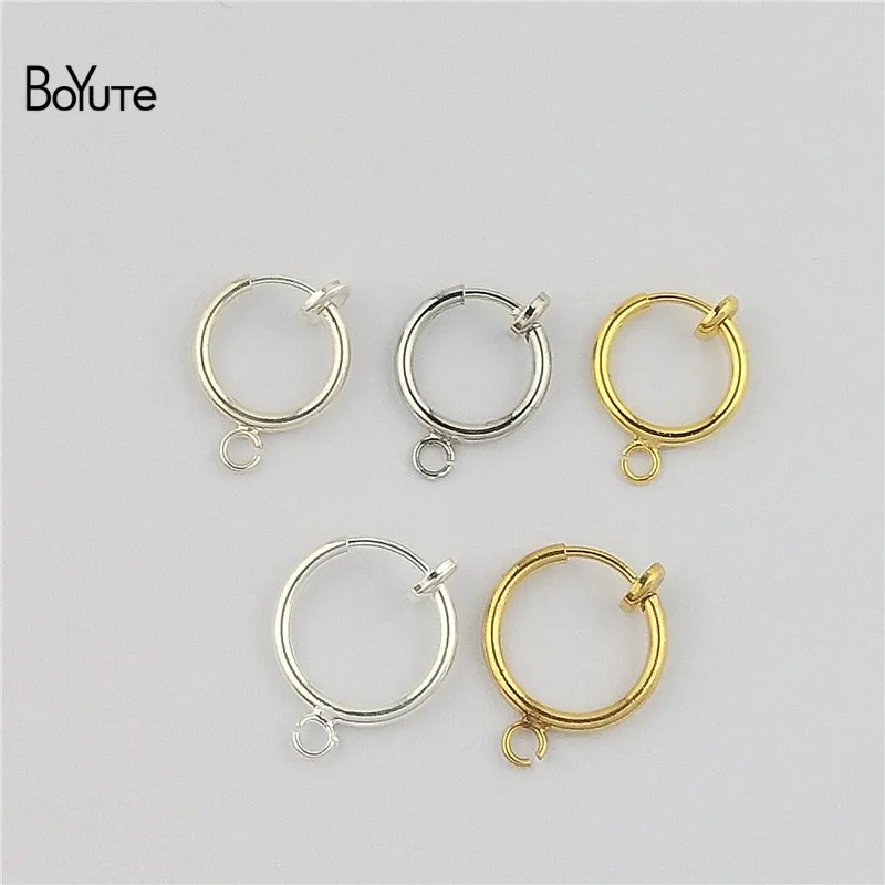 BoYuTe 10Pcs 11MM 13MM No Pierced Ear Clip Hoops Ear Cuff Earrings Diy Hand Made Jewelry Accessories (1)