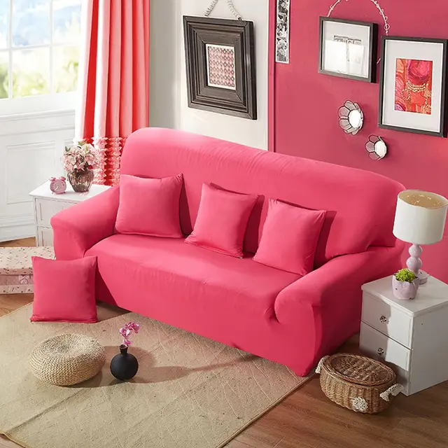 Buy Red solid color universal sofa cover,polyester
