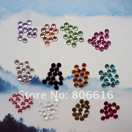

5000 шт., акриловые стразы с плоским основанием для дизайна ногтей, 12 цветов, 4 мм