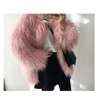

2018 Women Thick Flocking Jackets Female Oversize Coats Fur Loose Style Pockets Streetwear Jacket Coat Winter clothing Outwear