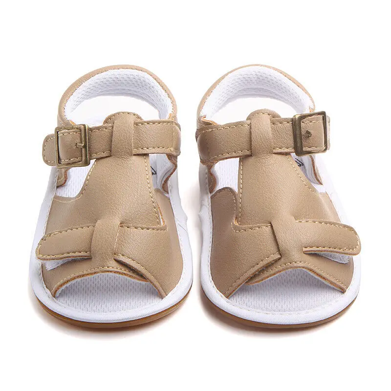 Детская обувь летние сандалии на мягкой подошве для новорожденных мальчиков и девочек обувь для самых маленьких кроссовки для малышей - Цвет: Коричневый