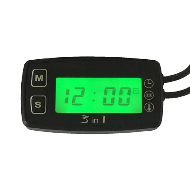 3 in 1 clock temperature SENSOR voltage meter TEMP METER thermometer voltmeter for motorcycle snowmobile atv