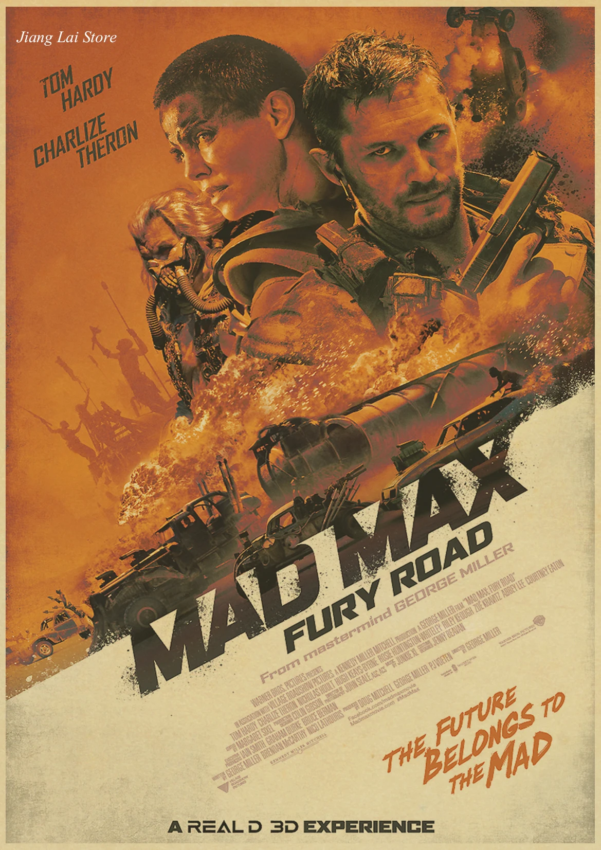 Винтажный постер Mad max Дорога ярости Том Харди Charlize Терон постер фильма плакат ретро Стикеры из крафтовой бумаги Ретро плакат - Цвет: H258