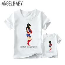 Одинаковые комплекты для семьи футболка для мальчиков и девочек с принтом «My HERO My MAMA» подарок на день матери Забавные футболки для детей и женщин