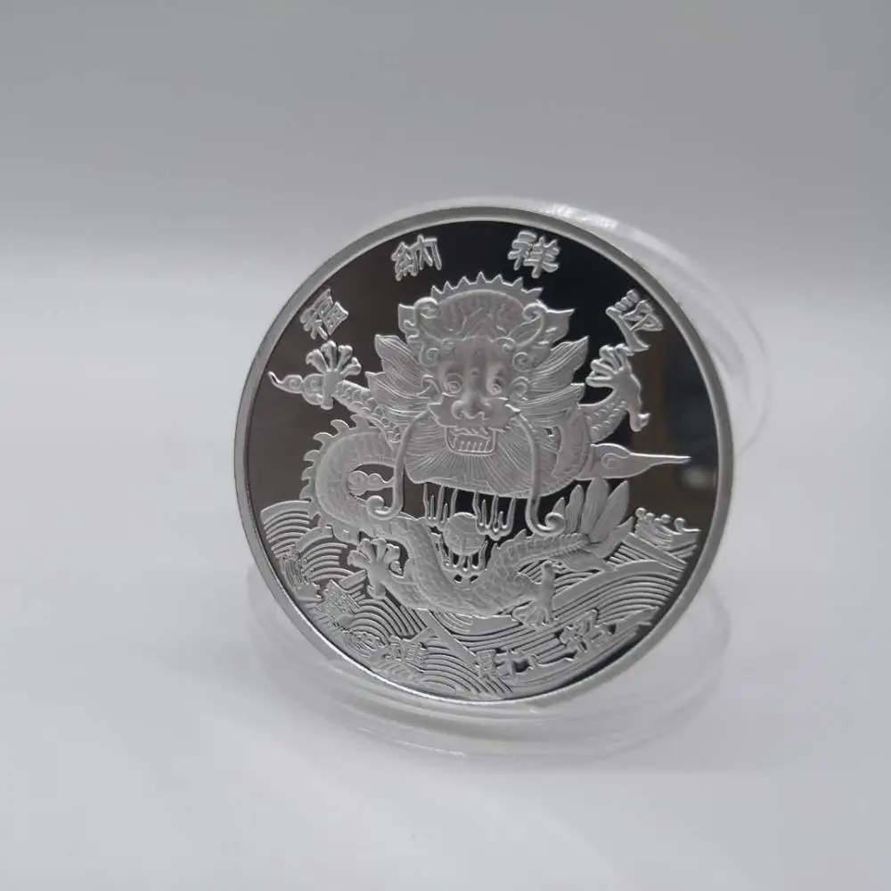 1oz Дракон памятная монета Зодиак монеты с животными металлический значок подарок
