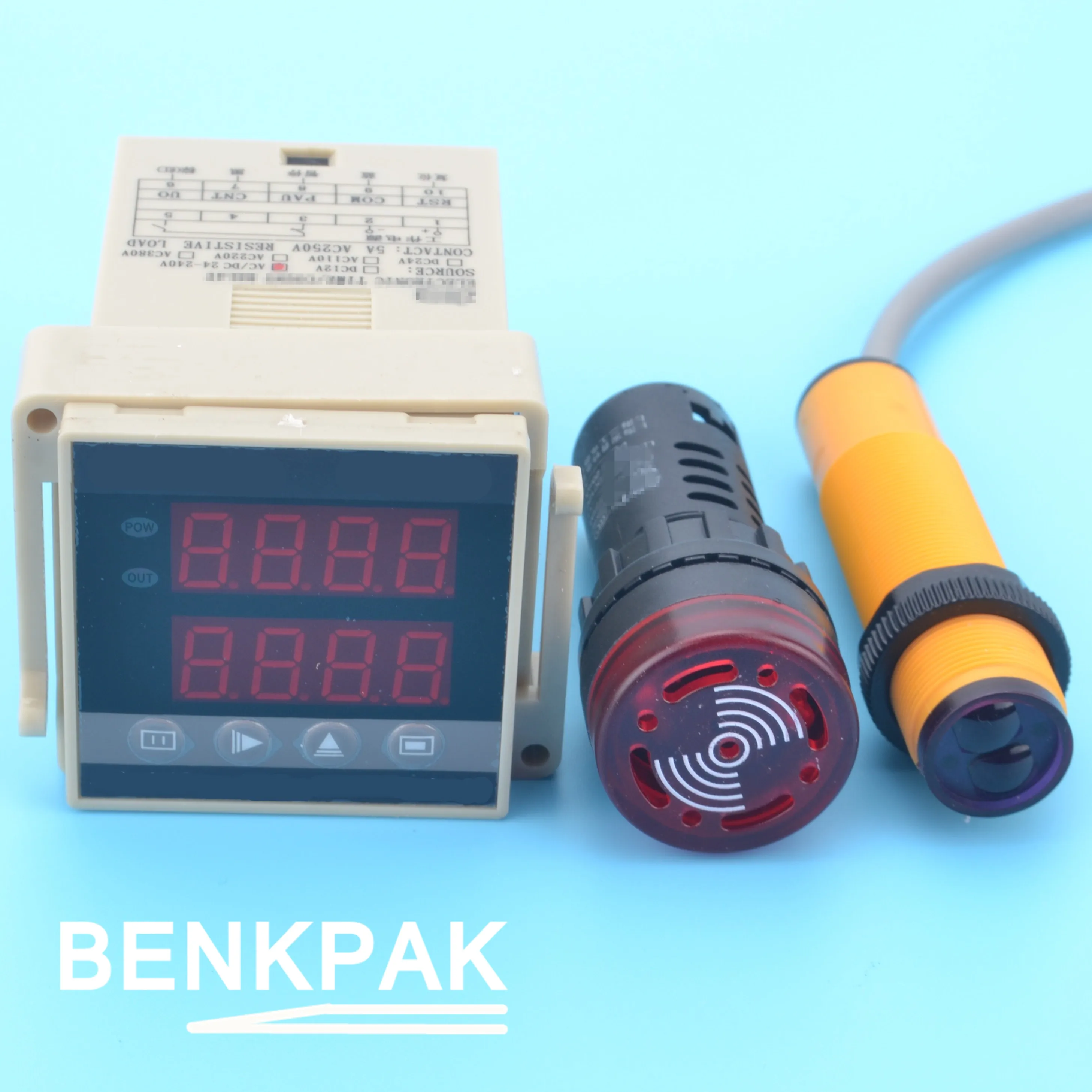 

AC or DC counter with alarm buzzer adjustable photoelectric switch sensor 10-30cm