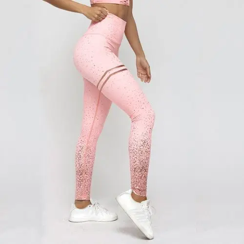 pink LUZUZI леггинсы для фитнеса эластичные леггинсы с высокой талией леггинсы для бодибилдинга для женщин спортивная одежда женские штаны 1W3062 - Цвет: pink