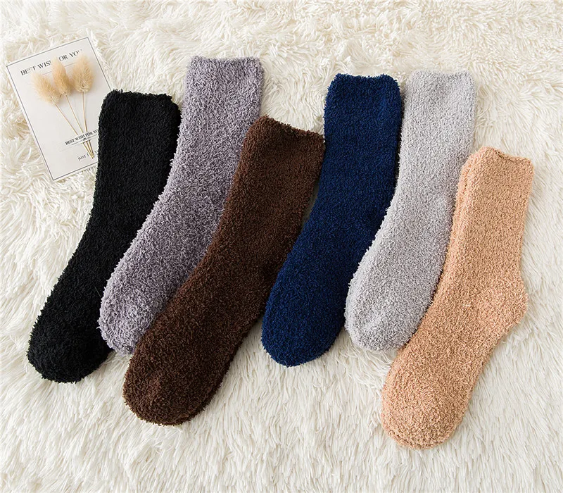 AZUE Winter Warm Sleep Socks Floor Home Fluffy Fuzzy Socks Women Winter ...