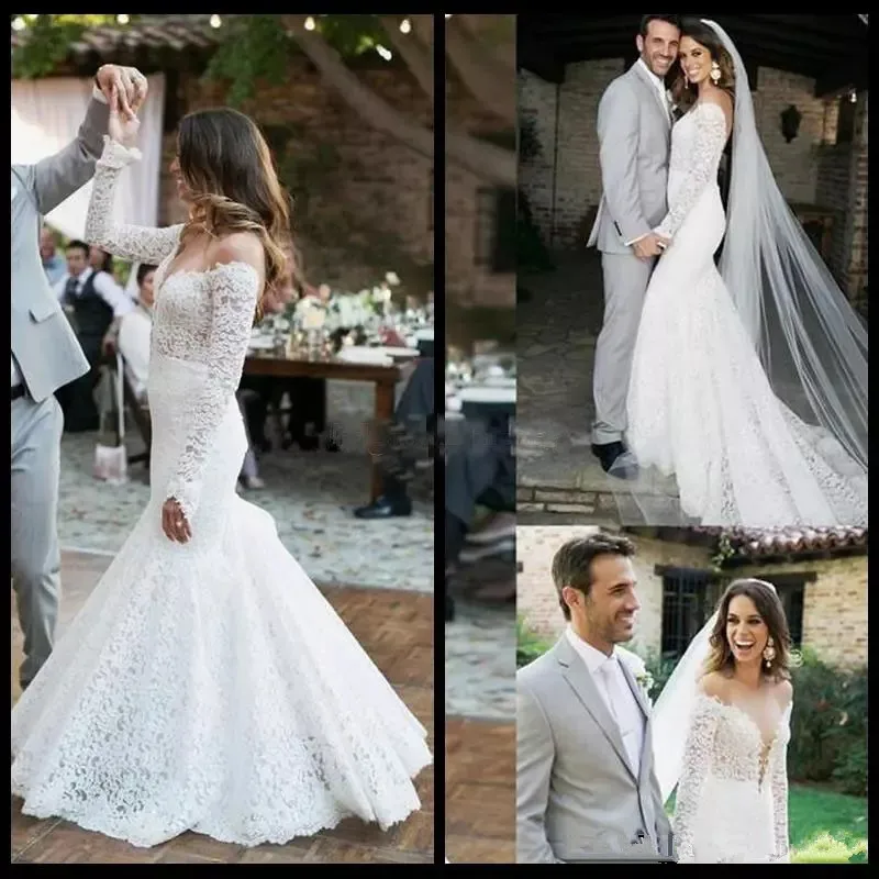 2019 Vintage Gorgeous Lace Wedding Dresses With Long Sleeve