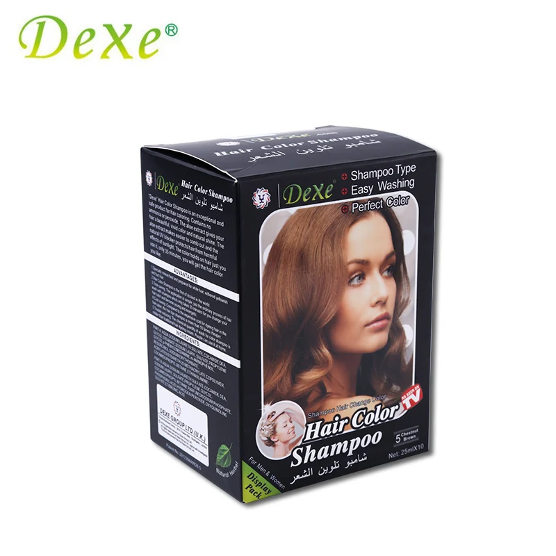 10pcs Set Dexe Chestnut Brown Hair Color Shampoo Fast Hair