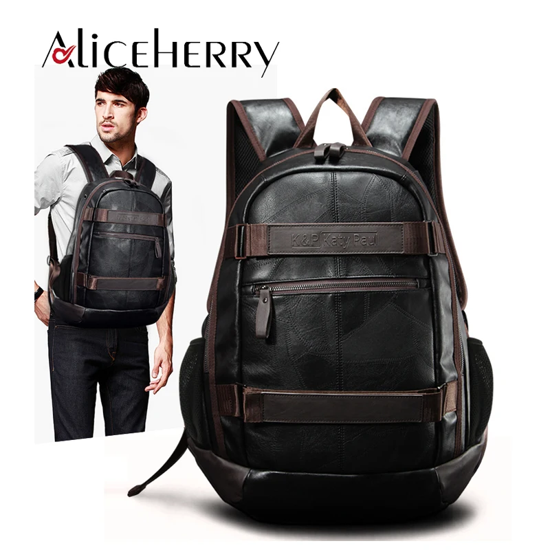 

Hot Selling Men's Pu Leather Vintage Backpacks Men Large Capacity Computer Backpack Student School Bags Men's Travel Bags