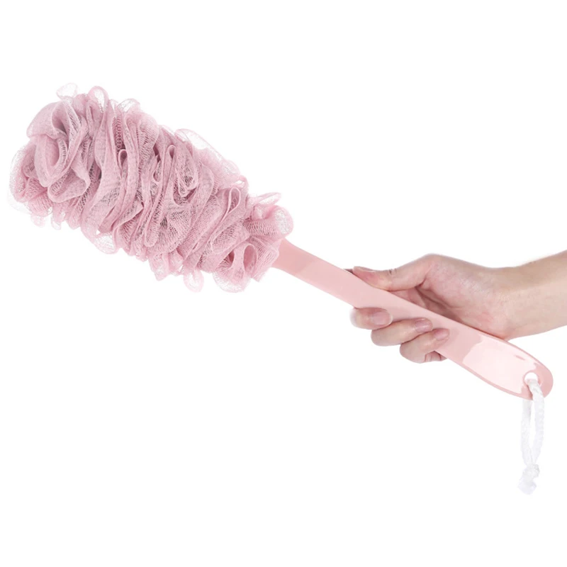

Soft Mesh Shower Brush Scrubber Long Handle Hanging Cleaning Body Back Bathroom TSH Shop