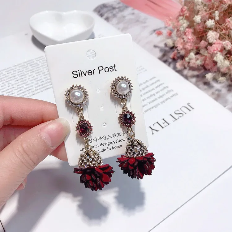 flower pearl earring Hypoallergenic fadeless fashion jewelry stud earrings for women gift