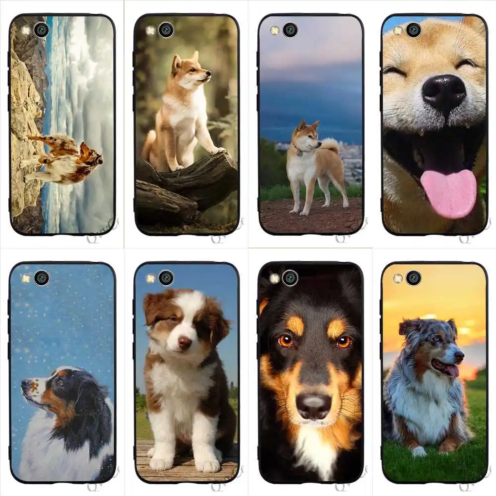 

Colorful Australian Shepherd Shiba Inu Dog Phone Cover for Xiaomi Mi 8 Lite Case A1 A2 6 F1 Silicone