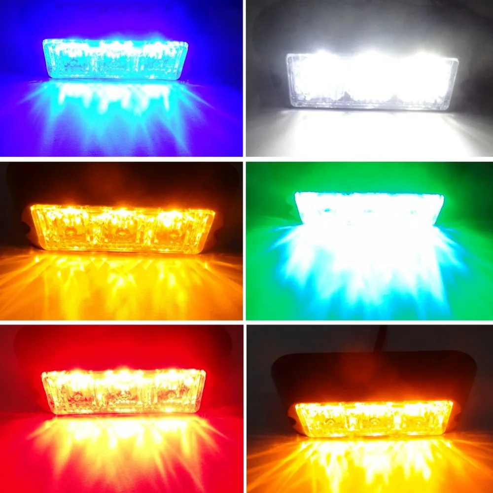 3 Leds Car LED Flasher Lamp12 24V 480LM Daytime Running Lights 6500K High Brightness LED Fog