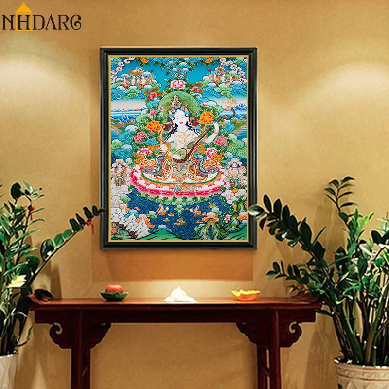 

Thangka Buddha Painting Tibetan India Chinese Religion Style Canvas Print Painting Poster Wall Decor Wall Art Home Decor