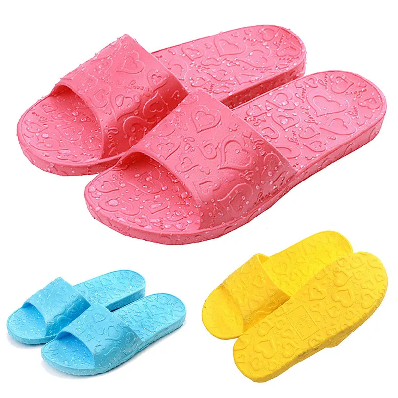 

Splendid 2017 summer size 37-41 Women Antiskid Love Print Flat Bath Slippers Indoor & Outdoor Slippers shoes women Hot Sale