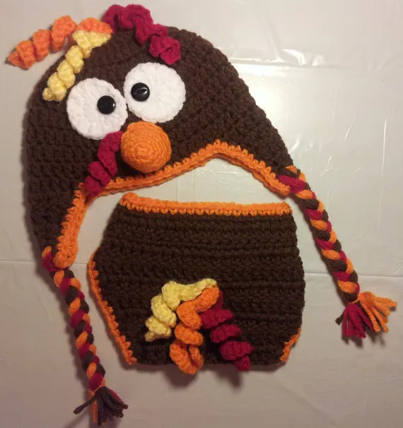 Baby crochet Turkey Hat \u0026 Diaper Cover 