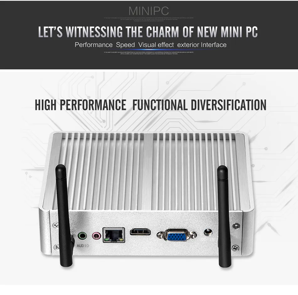 Безвентиляторный мини-ПК Intel Core i3 4010YY i5 4200Y i3 4010U I5 4200U Windows 10 TV Box HDMI VGA USB3.0 Wi-Fi HTPC Barebone Настольный ПК