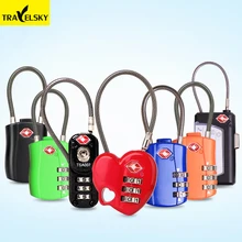 Travel TSA Custom Password Lock Solid Wire Rope Bag Suitcase Lock Mini Padlock Travel Luggage Locks Free Shipping